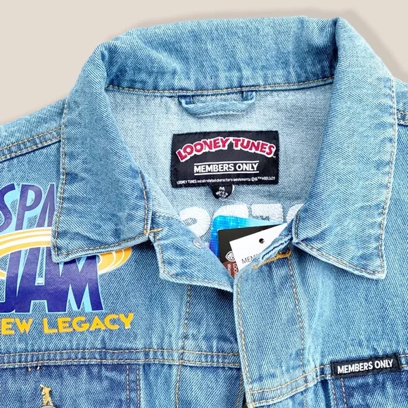 Members Only New Space Jam Looney Tunes Denim Jacket Graphic Print Nostalgic M - Picture 5 of 16